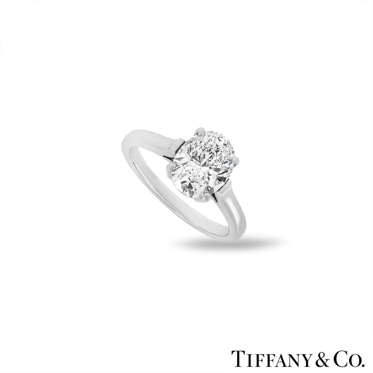 Tiffany & Co. Platinum Oval Diamond Ring 2.06ct D/VVS2